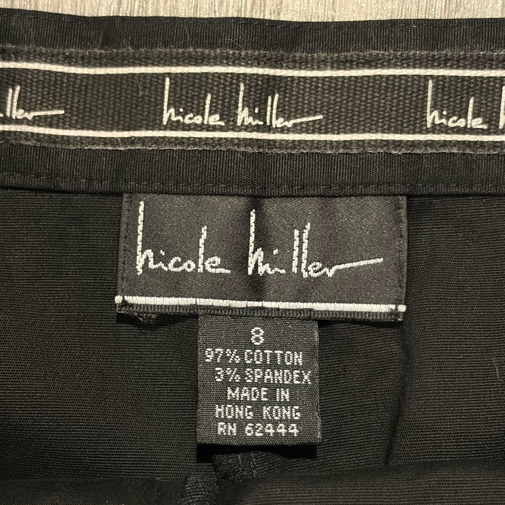Nicole Miller Black Skort Leopard Lined Tailored Mini Skirt Size 8🖤 - Picture 7 of 7